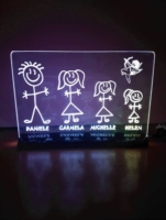 Targa led RGB Famiglia in Plexiglass small